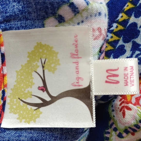 Anthropologie Fig and Flower Boho Blouse Size M - Picture 7 of 9